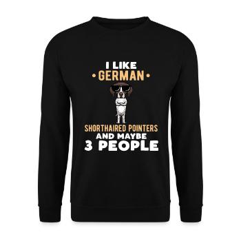 German Shorthaired Dog German Shorthaired German - Unisex Sweatshirt - black - Front - Alina (178cm) & Michal (187cm)
