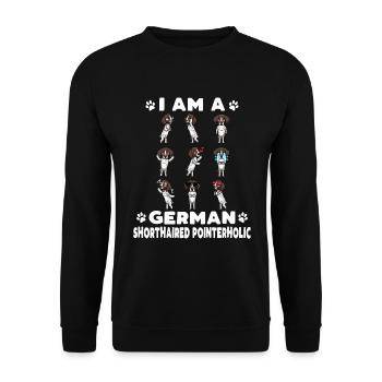 German Shorthaired Dog German Shorthaired German - Unisex Sweatshirt - black - Front - Alina (178cm) & Michal (187cm)
