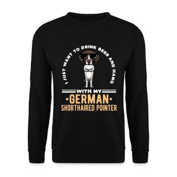 German Shorthaired Dog German Shorthaired German - Unisex Sweatshirt - black - Front - Alina (178cm) & Michal (187cm)