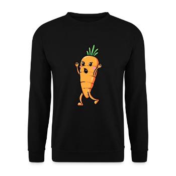 Carotte, Émoticône, Légume, Végétalien, Végétarien - Sweat-shirt Unisexe - noir - Devant - Alina (178cm) & Michal (187cm)