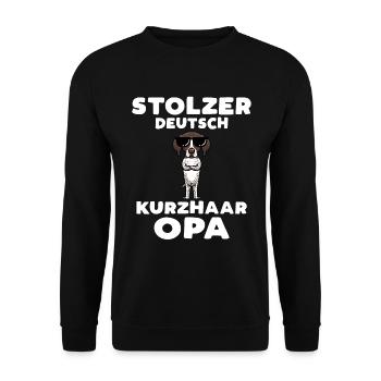 Deutsch Kurzhaar Opa - Unisex Pullover - Schwarz - Vorne - Alina (178cm) & Michal (187cm)