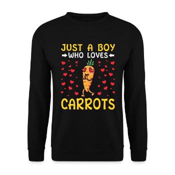 Juste un garçon qui aime les carottes, les légumes, - Sweat-shirt Unisexe - noir - Devant - Alina (178cm) & Michal (187cm)