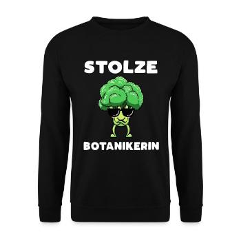 Stolze Botanikerin - Unisex Pullover - Schwarz - Vorne - Alina (178cm) & Michal (187cm)