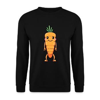 Carotte, Émoticône, Légume, Végétalien, Végétarien - Sweat-shirt Unisexe - noir - Devant - Alina (178cm) & Michal (187cm)