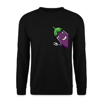 Aubergine Côté Fruits Légumes Végétarien - Sweat-shirt Unisexe - noir - Devant - Alina (178cm) & Michal (187cm)