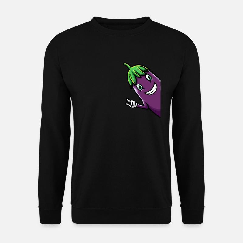 Eggplant Side Fruit Vegetables Vegetarian - Unisex Sweatshirt - black