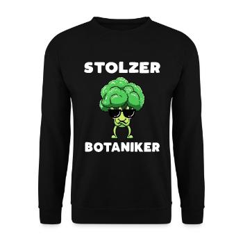 Stolzer Botaniker - Unisex Pullover - Schwarz - Vorne - Alina (178cm) & Michal (187cm)