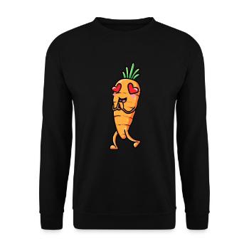 Carotte, Émoticône, Légume, Végétalien, Végétarien - Sweat-shirt Unisexe - noir - Devant - Alina (178cm) & Michal (187cm)