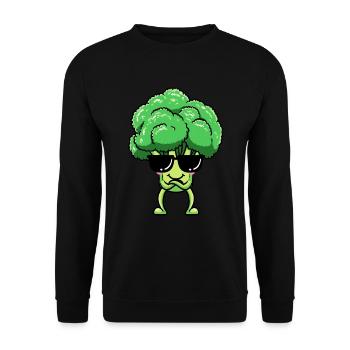 Brocoli Emoticon Végétalien Légume Végétarien - Sweat-shirt Unisexe - noir - Devant - Alina (178cm) & Michal (187cm)