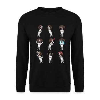 German Shorthaired Dog German Shorthaired German - Unisex Sweatshirt - black - Front - Alina (178cm) & Michal (187cm)