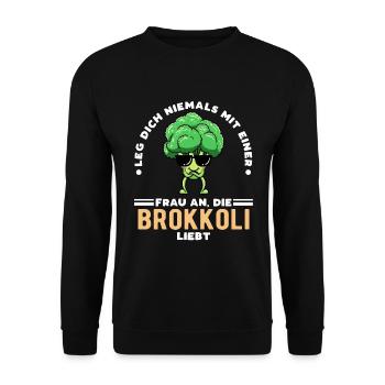 Brocoli Légumes Végétaliens Femmes - Sweat-shirt Unisexe - noir - Devant - Alina (178cm) & Michal (187cm)