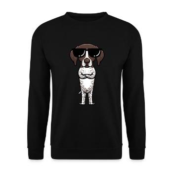 German Shorthaired Dog German Shorthaired German - Unisex Sweatshirt - black - Front - Alina (178cm) & Michal (187cm)