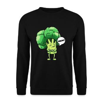 Brokkoli Veganer Gemüse Vegetarier Stur Nein - Unisex Pullover - Schwarz - Vorne - Alina (178cm) & Michal (187cm)