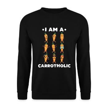 Je suis un carotte carotte émoticône légume - Sweat-shirt Unisexe - noir - Devant - Alina (178cm) & Michal (187cm)