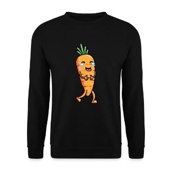 Carotte, Émoticône, Légume, Végétalien, Végétarien - Sweat-shirt Unisexe - noir - Devant - Alina (178cm) & Michal (187cm)