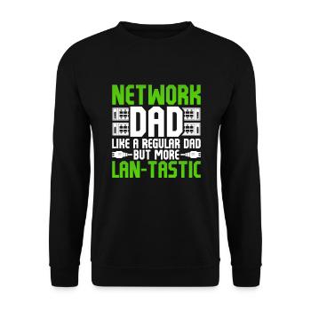 Netzwerkadministrator Network Dad - Unisex Pullover - Schwarz - Vorne - Alina (178cm) & Michal (187cm)
