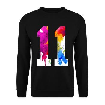 NUMBER 11 YEARS OLD 11TH BIRTHDAY - Unisex Sweatshirt - black - Front - Alina (178cm) & Michal (187cm)