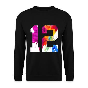 NUMBER 12 YEARS OLD 12TH BIRTHDAY - Unisex Sweatshirt - black - Front - Alina (178cm) & Michal (187cm)