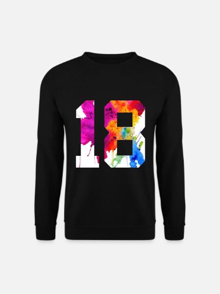 NUMMER 18 JAHRE ALT 18. GEBURTSTAG - Unisex Pullover - Schwarz