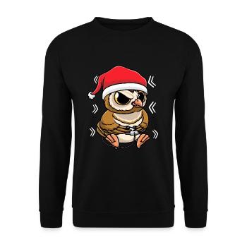 Owl playing video games - Unisex Sweatshirt - black - Front - Alina (178cm) & Michal (187cm)