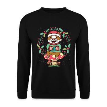 Cochon d’Inde Cochon d’Inde domestique Noël - Sweat-shirt Unisexe - noir - Devant - Alina (178cm) & Michal (187cm)