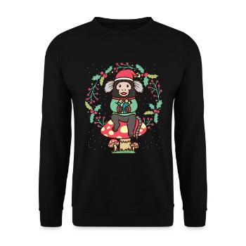 Singe ouistiti Singe à oreilles en brosse sur champignon - Sweat-shirt Unisexe - noir - Devant - Alina (178cm) & Michal (187cm)