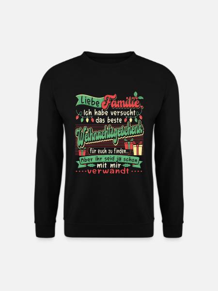 Weihnachts Weihnachten Familie Lustig Damen Herren - Unisex Pullover - Schwarz