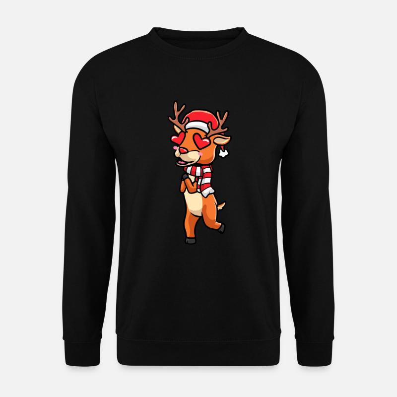 Émoticône de renne Noël Noël - Sweat-shirt Unisexe - noir