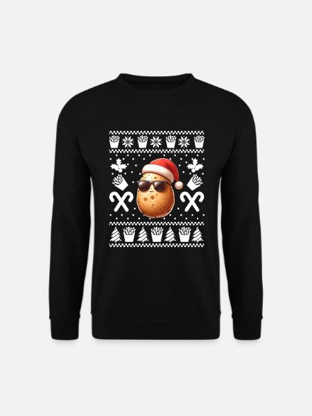 Divertente patata di Natale Patatine fritte Modello - Felpa unisex - nero