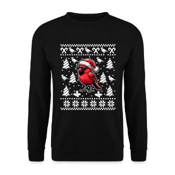 Noël d’oiseau cardinal rouge - Sweat-shirt Unisexe - noir - Devant - Alina (178cm) & Michal (187cm)