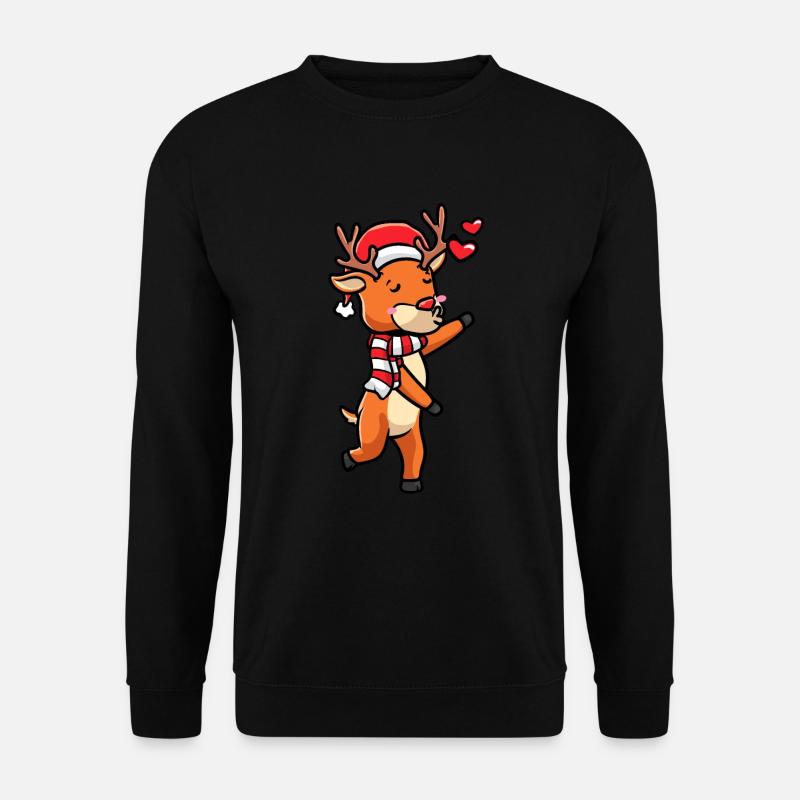 Émoticône de renne Noël Noël - Sweat-shirt Unisexe - noir