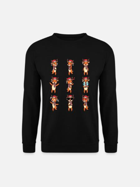 Rentier Emoticon Weihnachten Weihnachten - Unisex Pullover - Schwarz