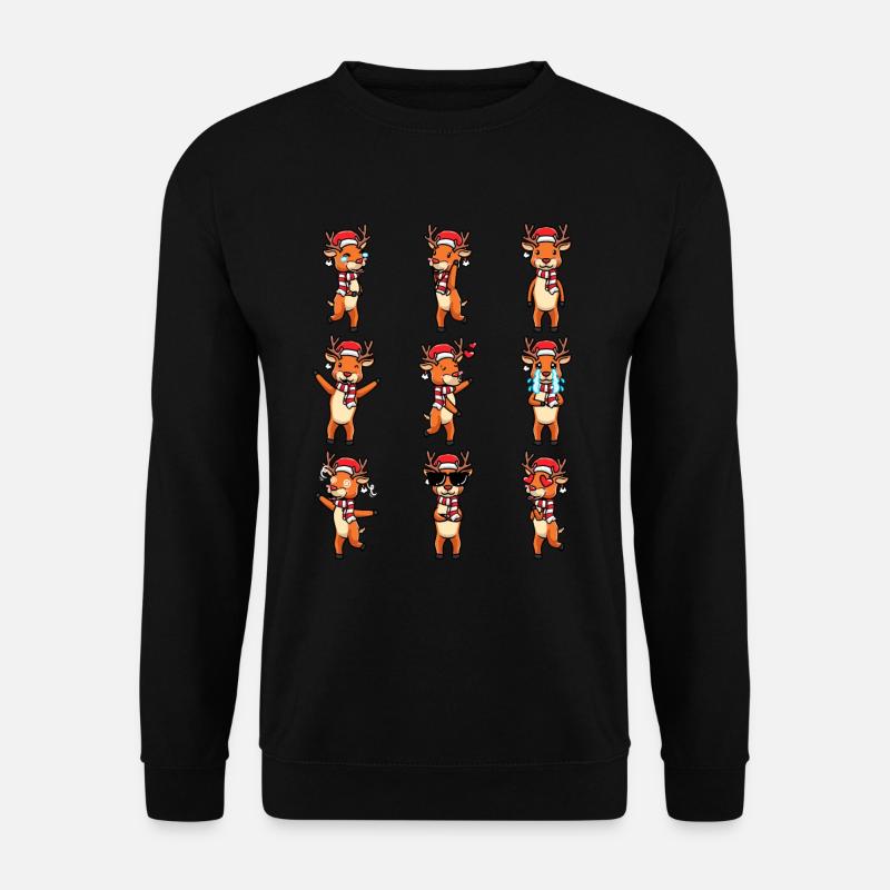 Émoticône de renne Noël Noël - Sweat-shirt Unisexe - noir