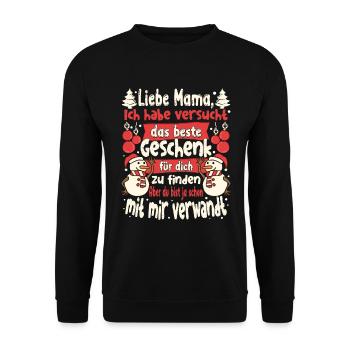 Weihnachts Weihnachten Liebe Mama Mutter Lustig - Unisex Pullover - Schwarz - Vorne - Alina (178cm) & Michal (187cm)