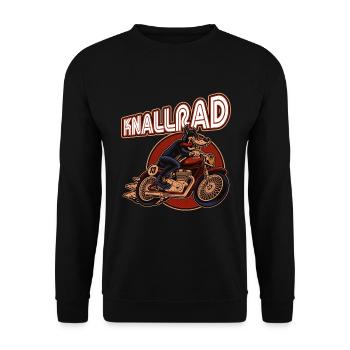 Knallrad fahren. Motorrad fahren. - Unisex Pullover - Schwarz - Vorne - Alina (178cm) & Michal (187cm)