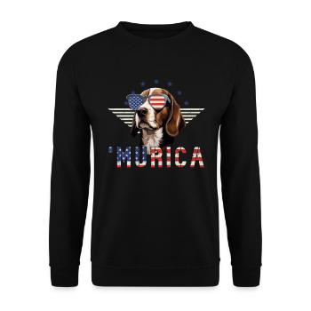 Beagle Sonnenbrille Murica Flagge Geschenk - Unisex Pullover - Schwarz - Vorne - Alina (178cm) & Michal (187cm)