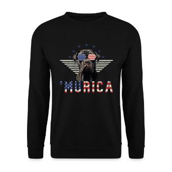 Cane Corso Sonnenbrille Murica Flagge Geschenk - Unisex Pullover - Schwarz - Vorne - Alina (178cm) & Michal (187cm)