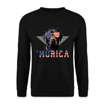 Labrador Sonnenbrille Murica Flagge Geschenk - Unisex Pullover - Schwarz - Vorne - Alina (178cm) & Michal (187cm)