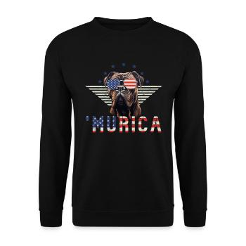 Mastiff Sonnenbrille Murica Amerika Geschenk - Unisex Pullover - Schwarz - Vorne - Alina (178cm) & Michal (187cm)