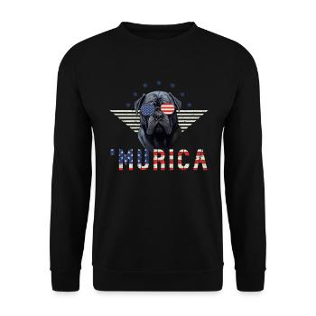 Mastiff Sonnenbrille Murica Amerika Geschenk - Unisex Pullover - Schwarz - Vorne - Alina (178cm) & Michal (187cm)