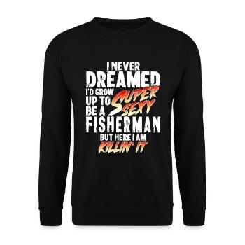 Super Sexy pêcheur pêche cadeau pêcheur - Sweat-shirt Unisexe - noir - Devant - Alina (178cm) & Michal (187cm)