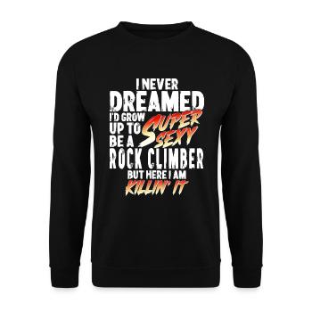 Super Sexy Grimpeur Alpiniste Cadeau Escalade - Sweat-shirt Unisexe - noir - Devant - Alina (178cm) & Michal (187cm)