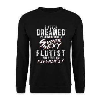 Super Sexy flûte flûte flûte à bec cadeau - Sweat-shirt Unisexe - noir - Devant - Alina (178cm) & Michal (187cm)