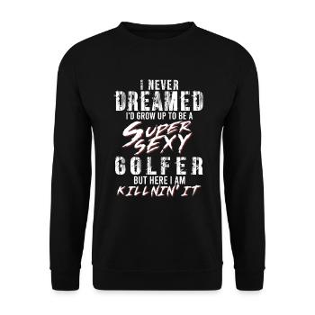 Super Sexy Golfeur Golfeur Cadeau Golf - Sweat-shirt Unisexe - noir - Devant - Alina (178cm) & Michal (187cm)