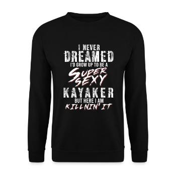 Super Sexy Kayaker Kayak Cadeau Canoë - Sweat-shirt Unisexe - noir - Devant - Alina (178cm) & Michal (187cm)