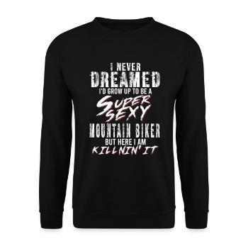 Super Sexy Mountain Biker Mountain Biking Gift - Unisex Sweatshirt - black - Front - Alina (178cm) & Michal (187cm)