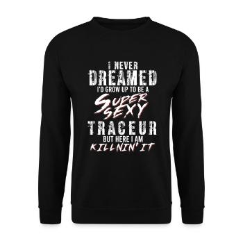 Super Sexy Traceur Parkour Cadeau Parkour Runner - Sweat-shirt Unisexe - noir - Devant - Alina (178cm) & Michal (187cm)