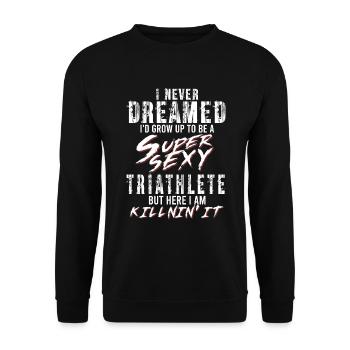 Super Sexy Triathlete Triathlon Gift Competition - Unisex Sweatshirt - black - Front - Alina (178cm) & Michal (187cm)