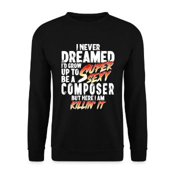 Super Sexy Komponist Komposition Geschenk - Unisex Pullover - Schwarz - Vorne - Alina (178cm) & Michal (187cm)