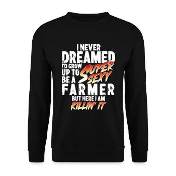 Super Sexy fermier agriculture cadeau agriculteur - Sweat-shirt Unisexe - noir - Devant - Alina (178cm) & Michal (187cm)